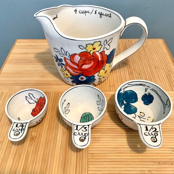 Anthropologie Other - Molly Hatch Ceramic Measuring Pitcher and Cups